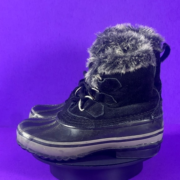 KHOMBU Girls Black Steel Shank Snow Boots Size 13 - Picture 3 of 10